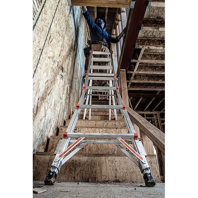 Little Giant Ladders Leveler M17 with Leg Levelers 18-ft Reach Type 1A - 300 lbs. Load Capacity Telescoping Multi-Position Ladder