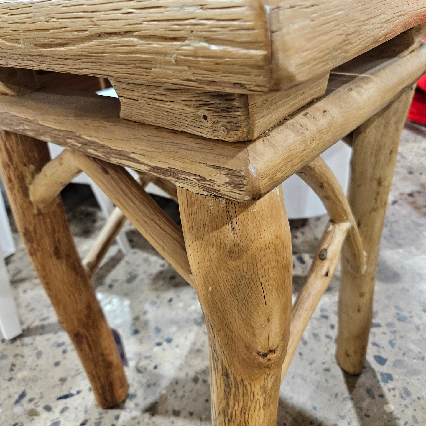 Rustic Log Side Table