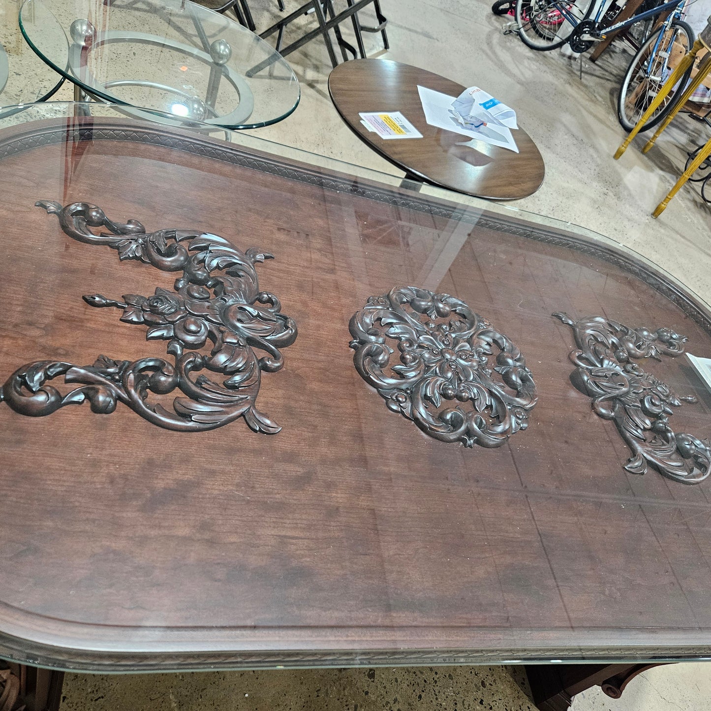 Glass Top Entryway Side Table