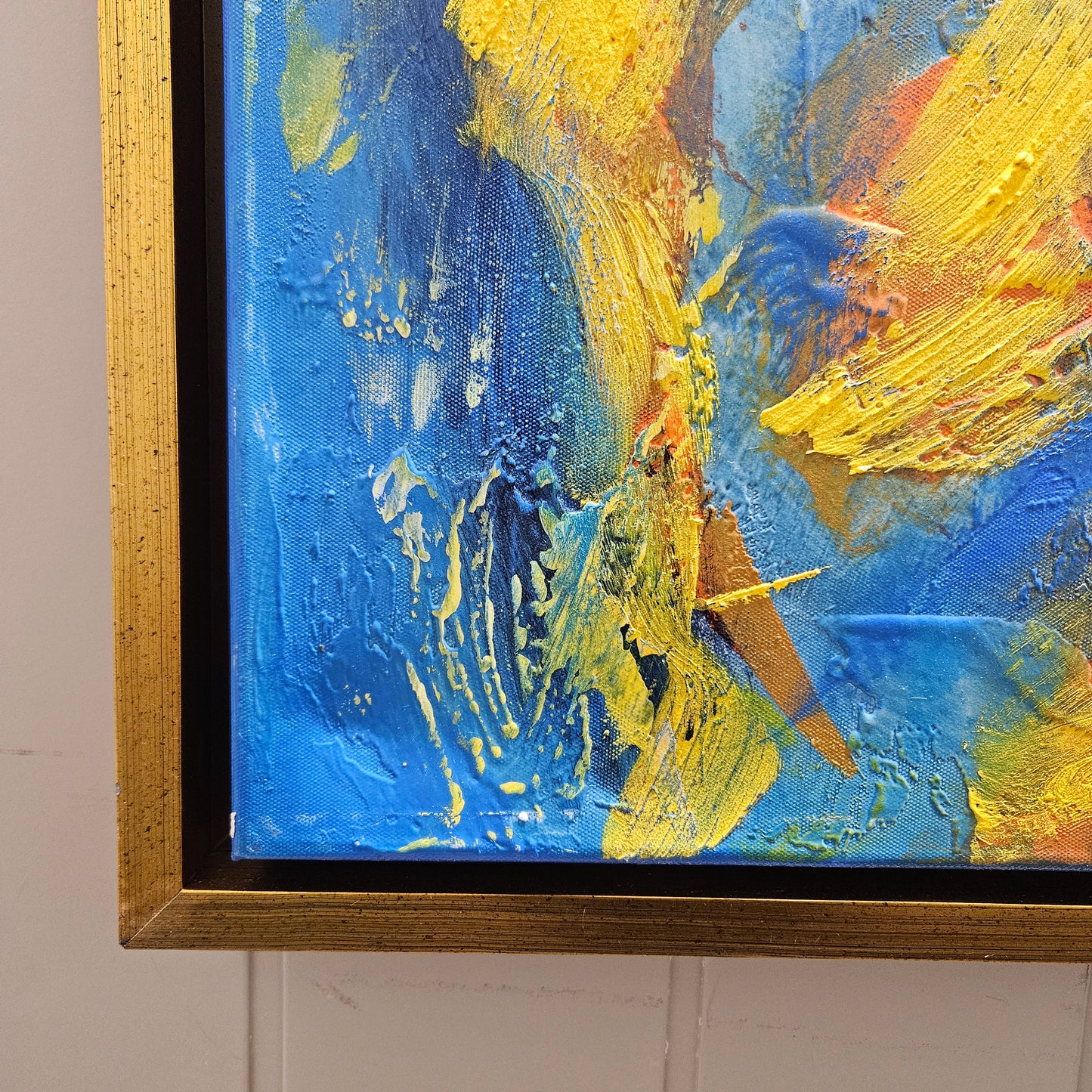Signed Abstract Painting on Canvas by Hato