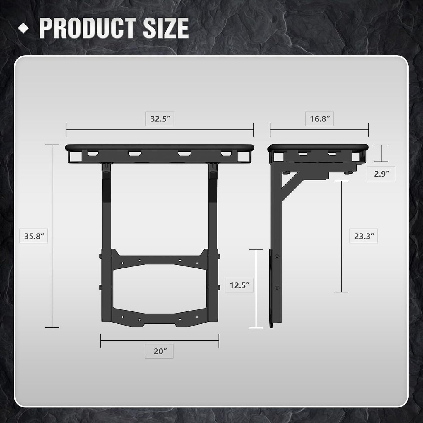 (New) EYOUHZ for Wrangler JL Spare Tire Cargo Rack Rear Luggage Basket on OE Tailgate
