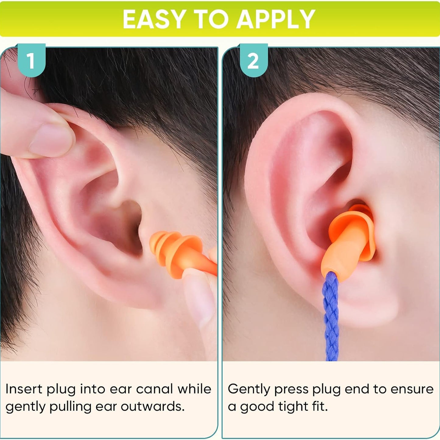 (New) TICONN 100 Pairs Reusable Silicone Ear Plugs 25dB