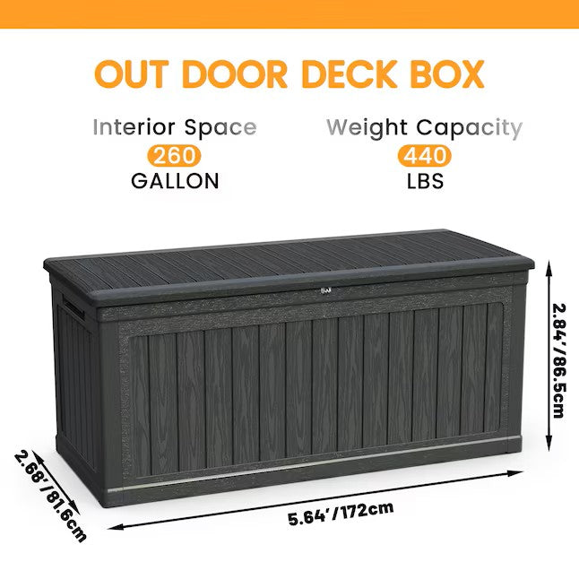 (New) Dexmalle 260 Gallon XXL Large Outdoor Storage