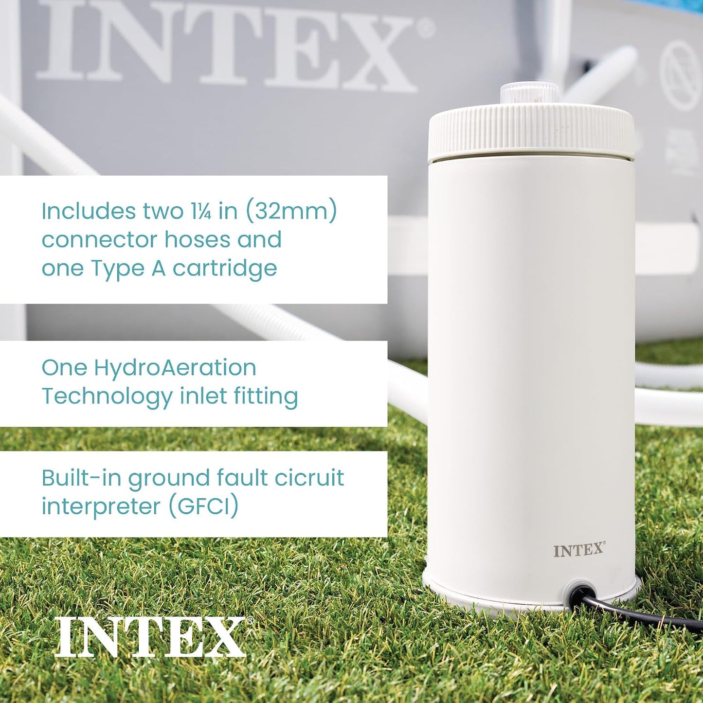 INTEX C1000 Cartridge Filter Pump for AGP: 1000 GPH Pump Flow Rate