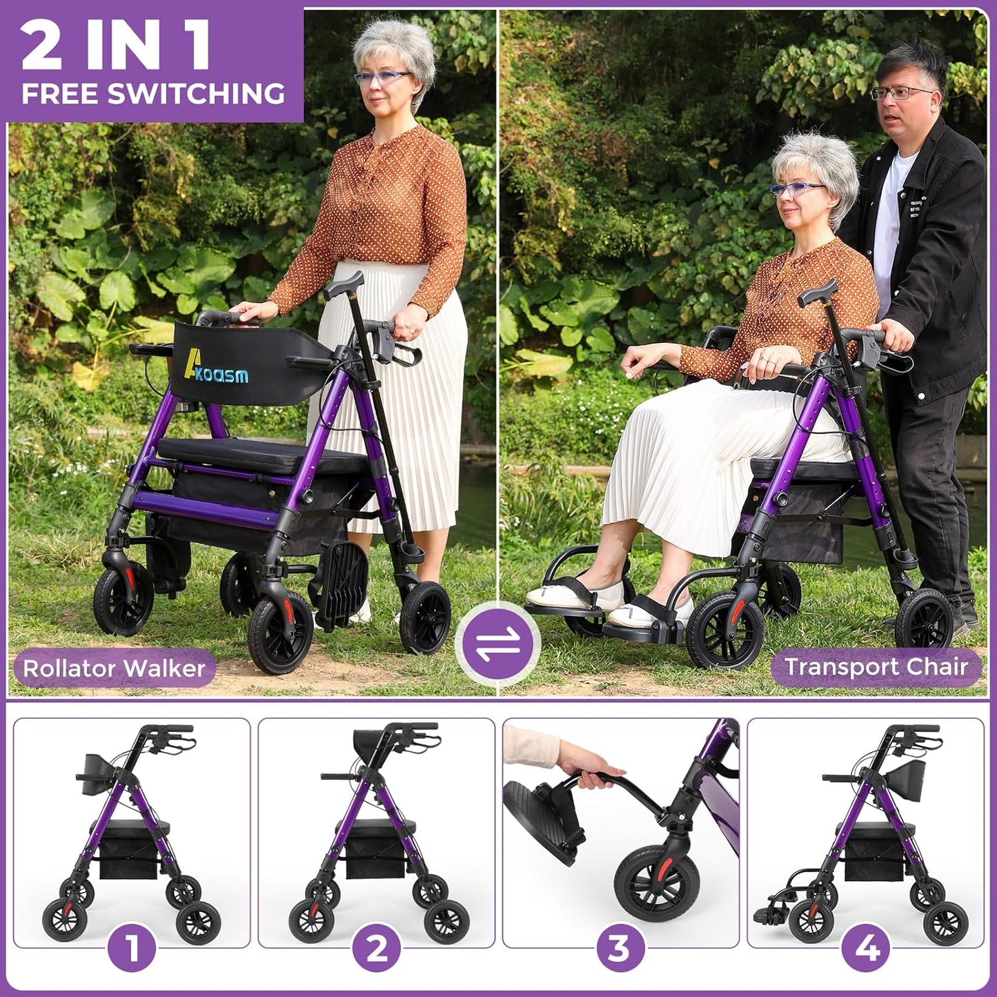 Heavy Duty Rollator Walker for Seniors