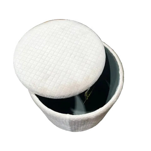 Velvet Luxurious Round Ottoman Storage Box