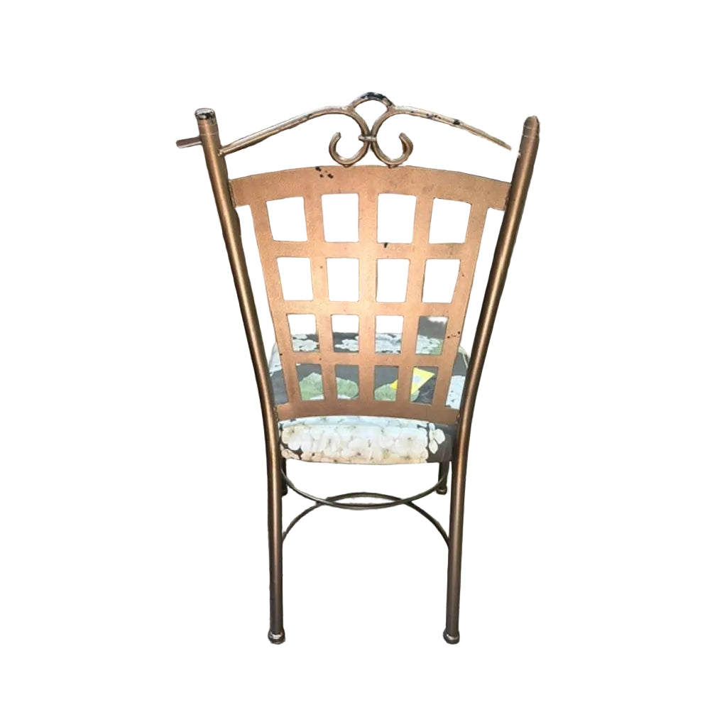 Dining Set with Four Iron Chairs