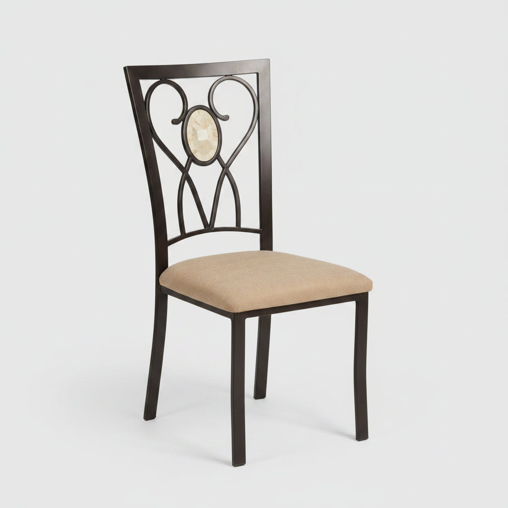Faux-Stone Top Round Dining Table