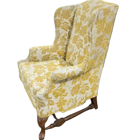 Floral Wingback Upholstered Armchair