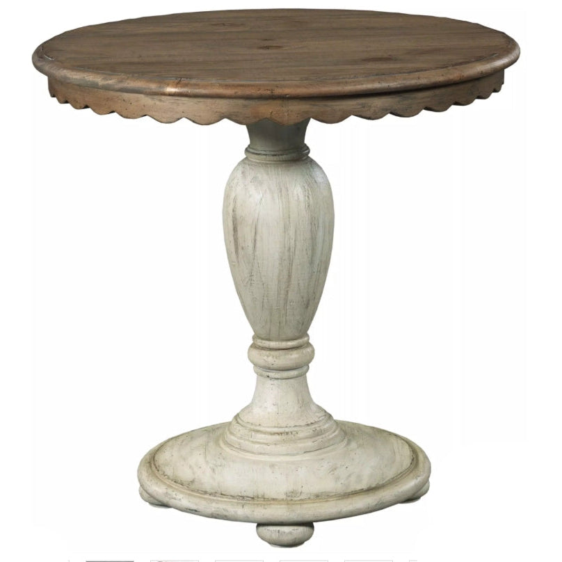 (New) Kincaid Weatherford Cornsilk & Brown Accent Table