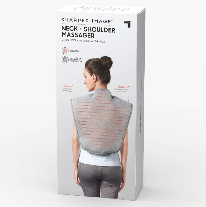 Sharper Image Heated Neck and Shoulder Massager Wrap