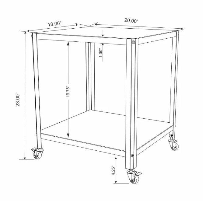 Metal Accent Rolling Side Table Chalk White - Room Essentials