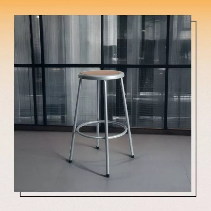 (New) Hampden Furnishings 30" Felix Collection Steel Stool Gray