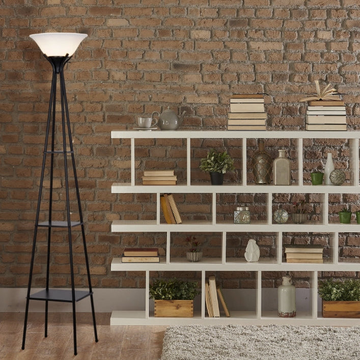 Mainstays Charcoal Finish Metal Etagere Floor Lamp