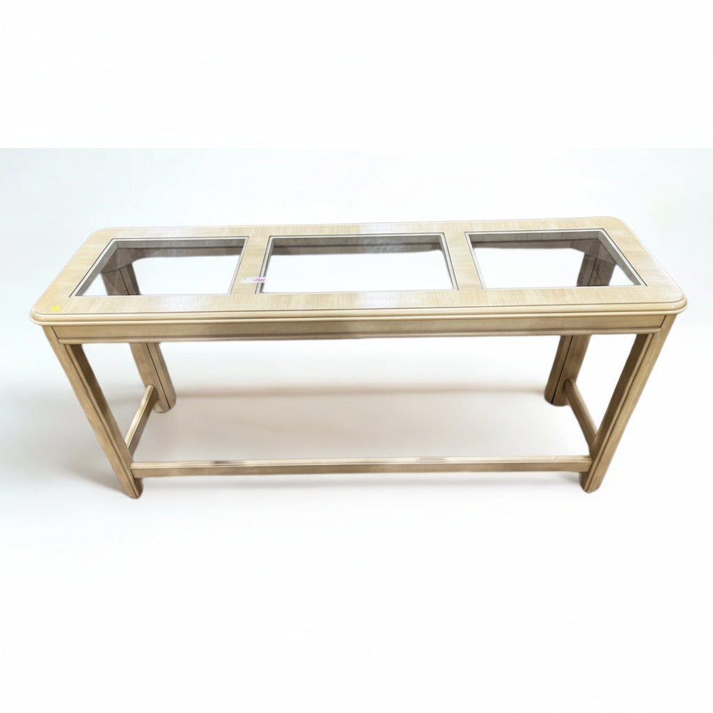 Tan Wood Console Table
