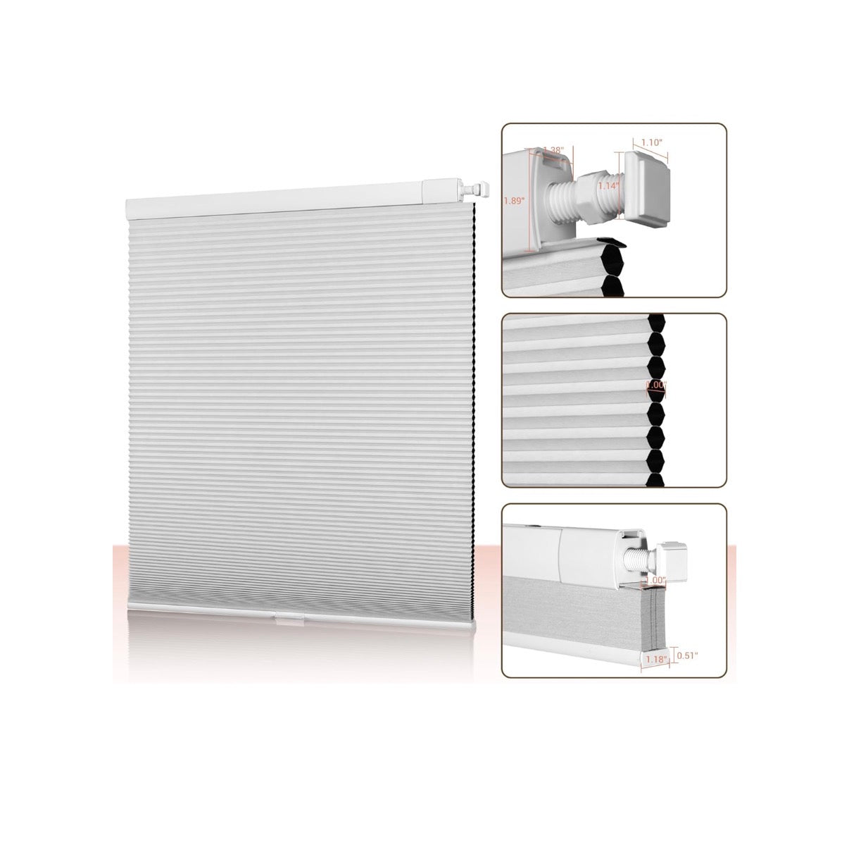 No Drill No Tool Blackout Cellular Shades Corrdless Easy Install Honeycomb Blind Thermal Insulated Noise Reduction Blinds for Indoor Window, Blackout 22.5 Inch Width X 48 Inch (White) (New in Box)