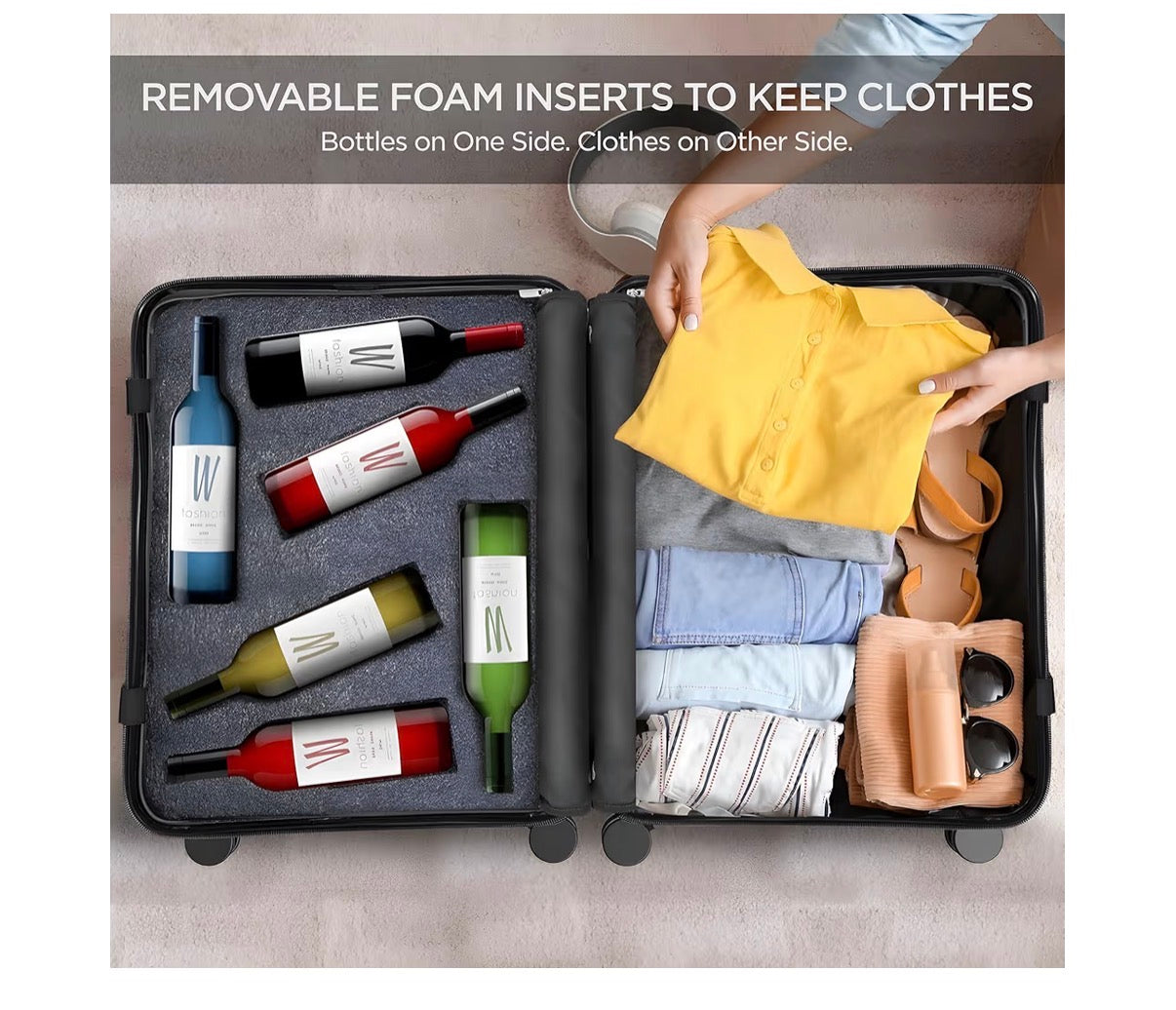 Boldworks Wine Suitcase for Airplanes 12 Bottle Wine luggage for Airplane Travel with TSA Approved Lock and Removable Insert to Carry Liquor (Black) (New in Box)