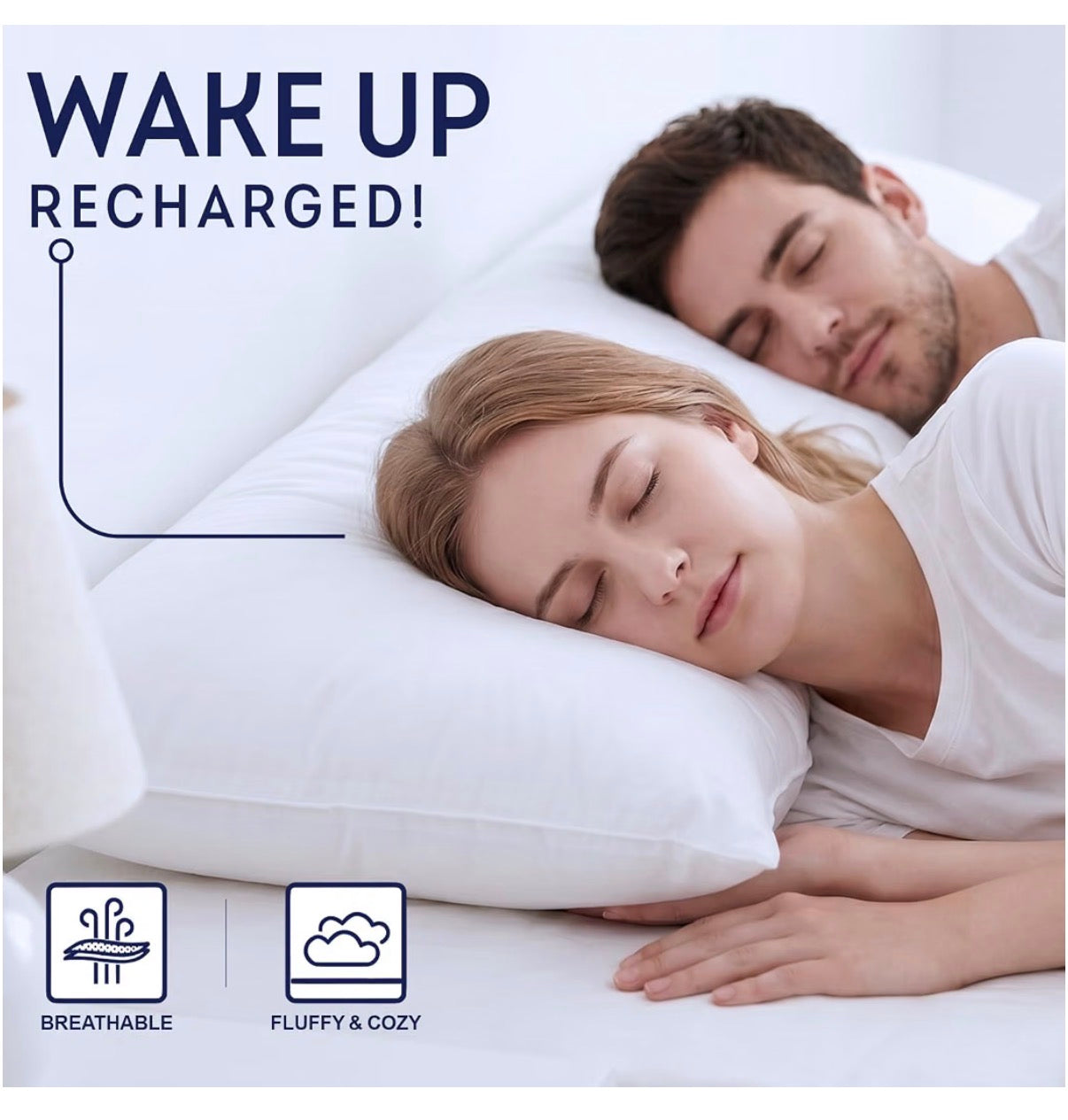 Downcool Large Pillow Insert Breathable Full Body Pillow for Side Sleeper Soft Long Bed Pillow for Adults 20 Inch X 54 Inch (White) (New in Package)