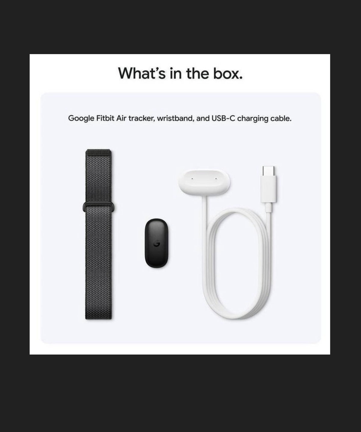Google Fitbit Air Screenless Fitness and Health Tracker Personalized AI-Powered Coaching (Works with Android and IOS (Obsidian) (New in Box)