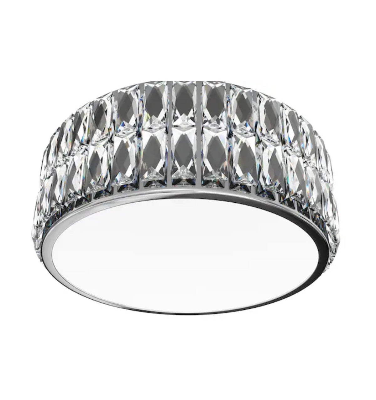 Willow 12.72 Inch Chrome Indoor 1 Light LED Semi-Flush Mount Light with Frosted Glass (New in Box)