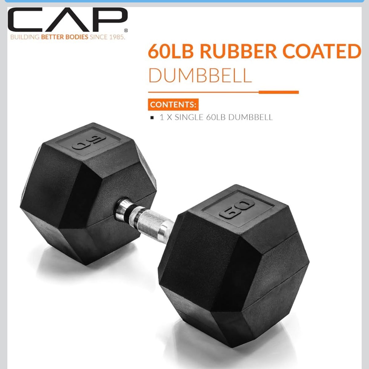 60 lbs Rubber Coated Dumbbell Weight (New)