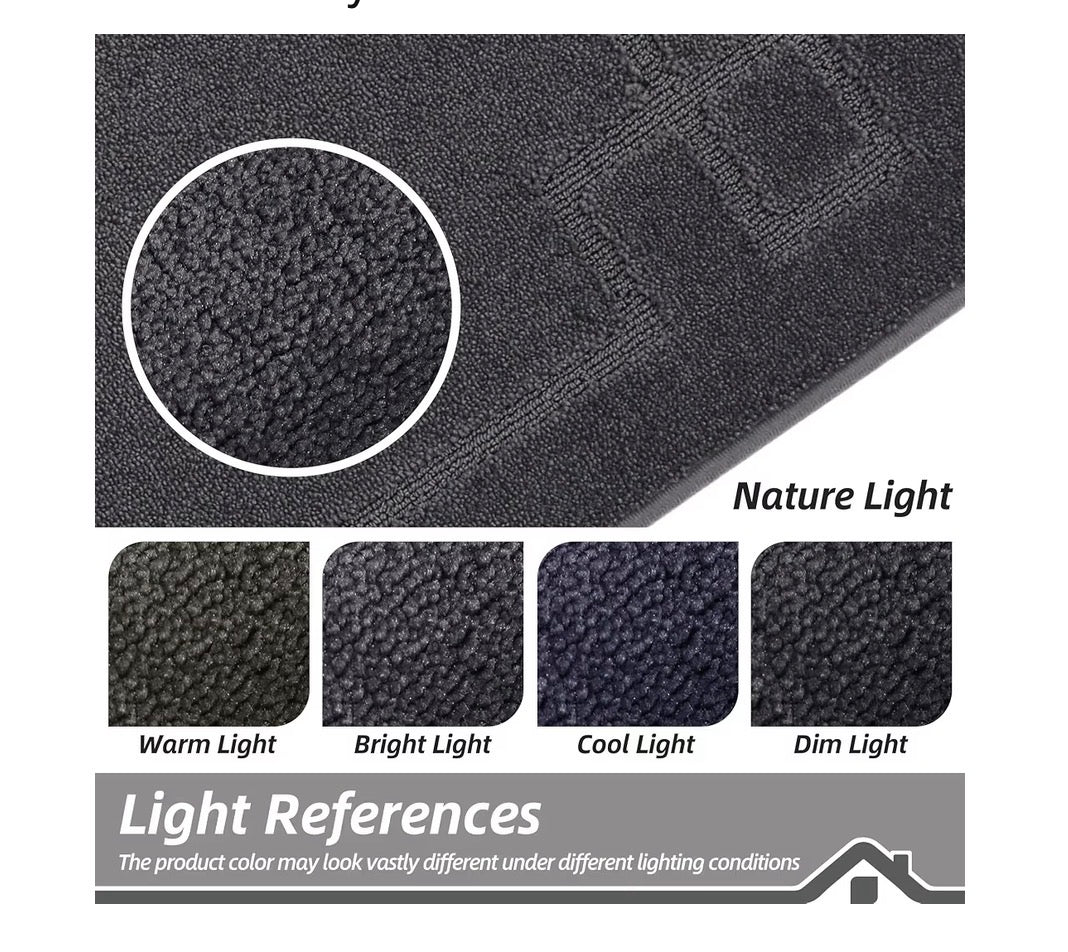 BEQHAUSE Door Mat 36 Inch X 60 Inch, Non-Slip Door Mat Indoor Washable (Dark Gray) (New in Package)
