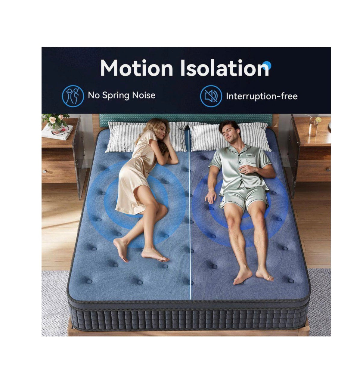 King Mattress 12 Inch Hybrid Mattress in a Box Medium Firm with Euro Top for Pressure Relief (New in Box)