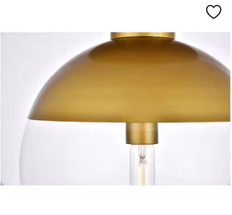 Elegant Lighting Living District Eclipse 1 Light 12 Inch Brass Flush Mount Ceiling Light
