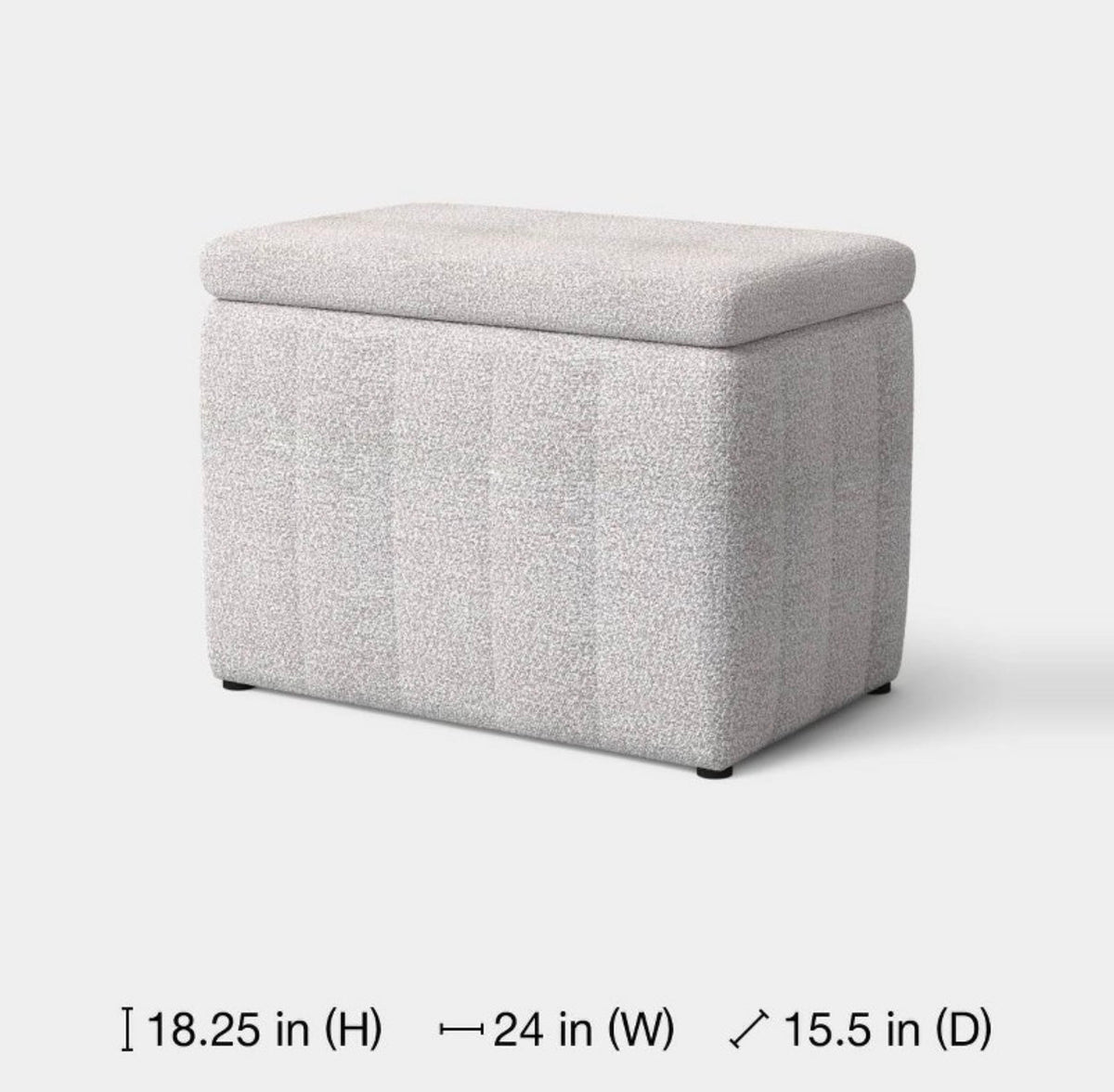 Essex Single Storage Ottoman Faux Leather Threshold Upholstered Rectangular Bench with Lid (Cream) (New in Box)