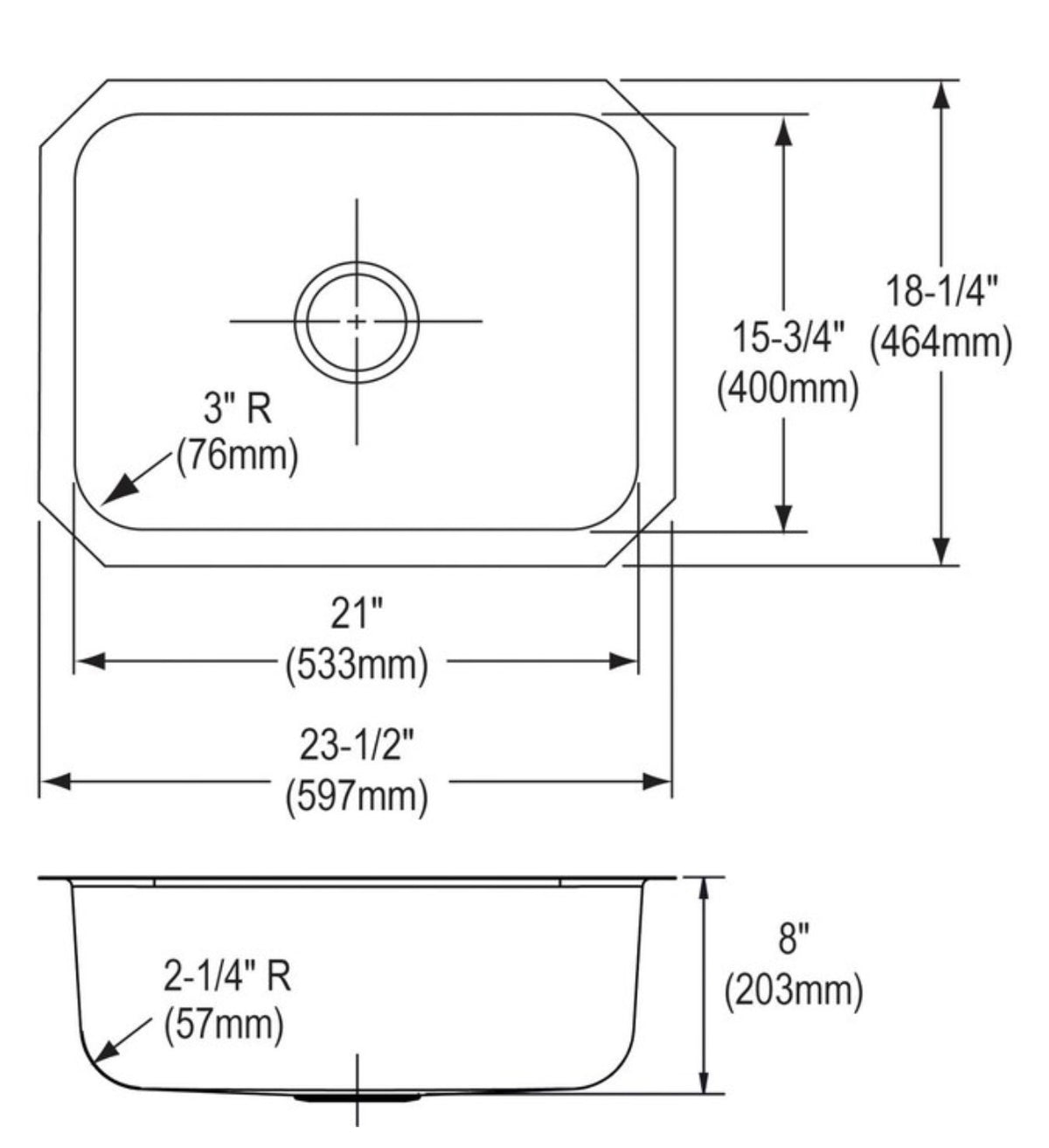 Dayton Undermount 23.5 Inch X 18.25 Inch Stainless Steel Single Bowl 18-Gauge Kitchen Sink (New in Box)
