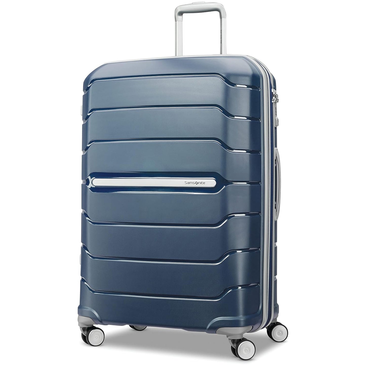 (New) Samsonite Freeform 28-Inch Large Luggage with Dual 360° Spinner Wheels - Checked Suitcase - TSA Lock, Airline-Approved - Lightweight Durable Polypropylene Expandable Hardshell - Navy