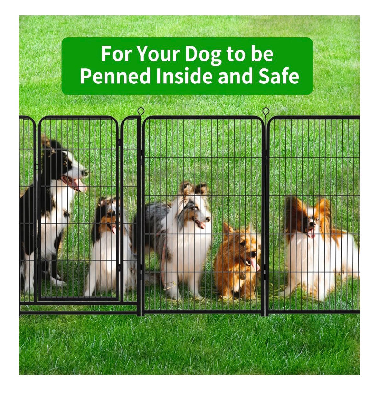 Dog Playpen Outdoor Extra Wide 16 Panel Heavy Duty Dog Fence 47 Inches Anti-Rust Coating Strengthened Dog Fence with Doors Portable for RV Camping Yard, Total 42 Ft., 140 Sq. Ft. (Black) (New in Box)