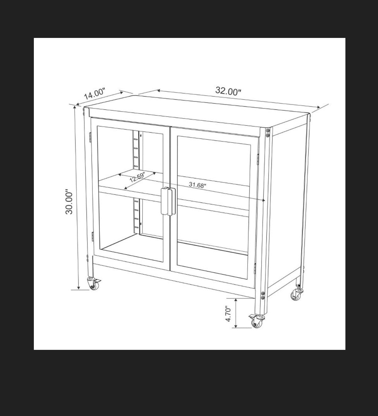 2 Door Metal Metal Rolling Locker Storage Cabinet (Chalk White) (New in Box)