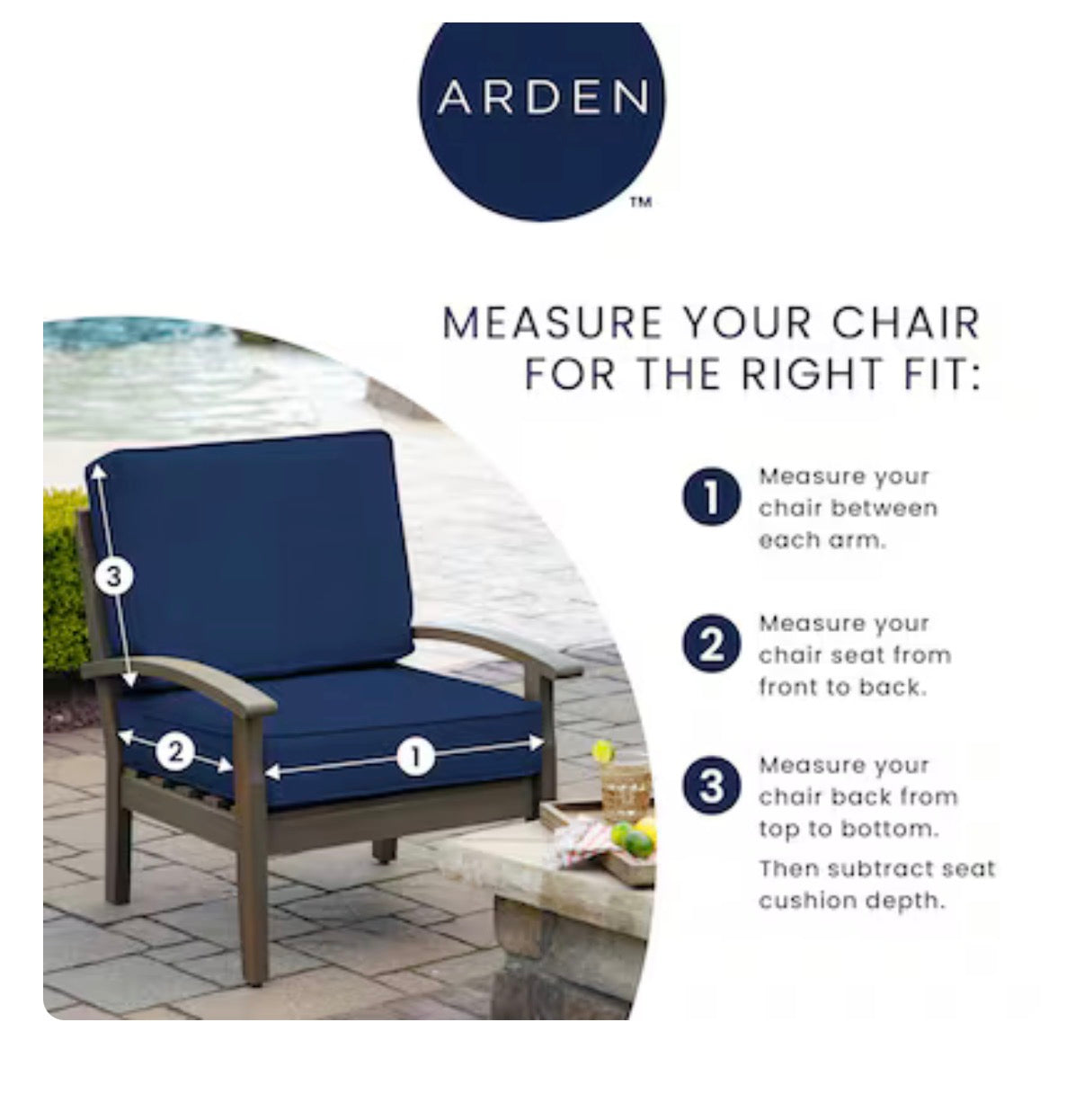 Arden Earth fiber Outdoor Foam Deep Seat Cushion 24 Inch X 24 Inch (New in Box)