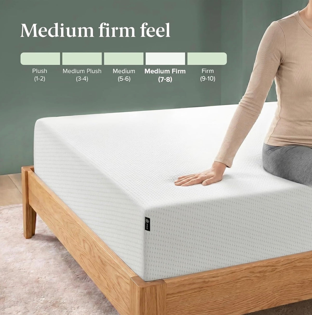 Zinus Memory Foam 8 Inch Green Tea Mattress, Twin Pressure-Relieving Comfort & Full Body Support, Naturally Fresh, CertiPUR-US & OEKo-Tex Certified Safe Materials (New in Box)