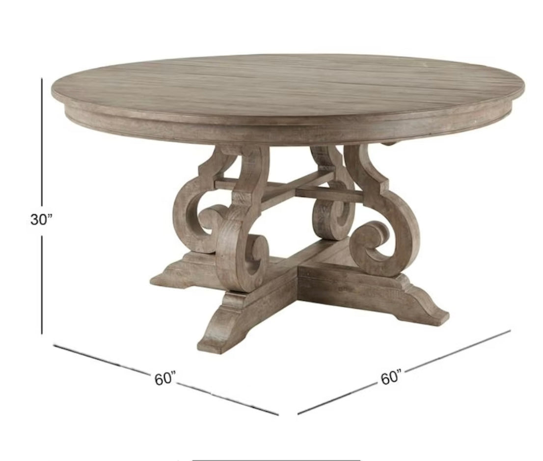 Magnussen Home Casual Dining Wood 60" Round Dining Table Base - just in boxed and assembled