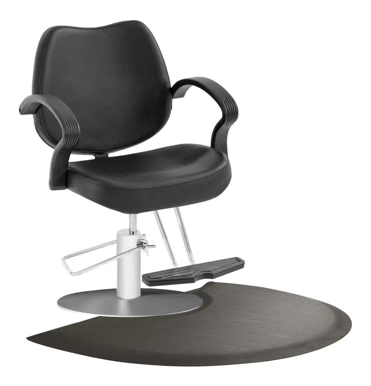 Salon Mat for Hairstyle 3 ft. X 5 ft. Barber Shop Anti-Fatigue Salon Standing Chair Mat Black Semi Circle 1/2 Inch Thick Comfort Salon Mat, Hair Cutting Hairdressing Equipment (New in Box)