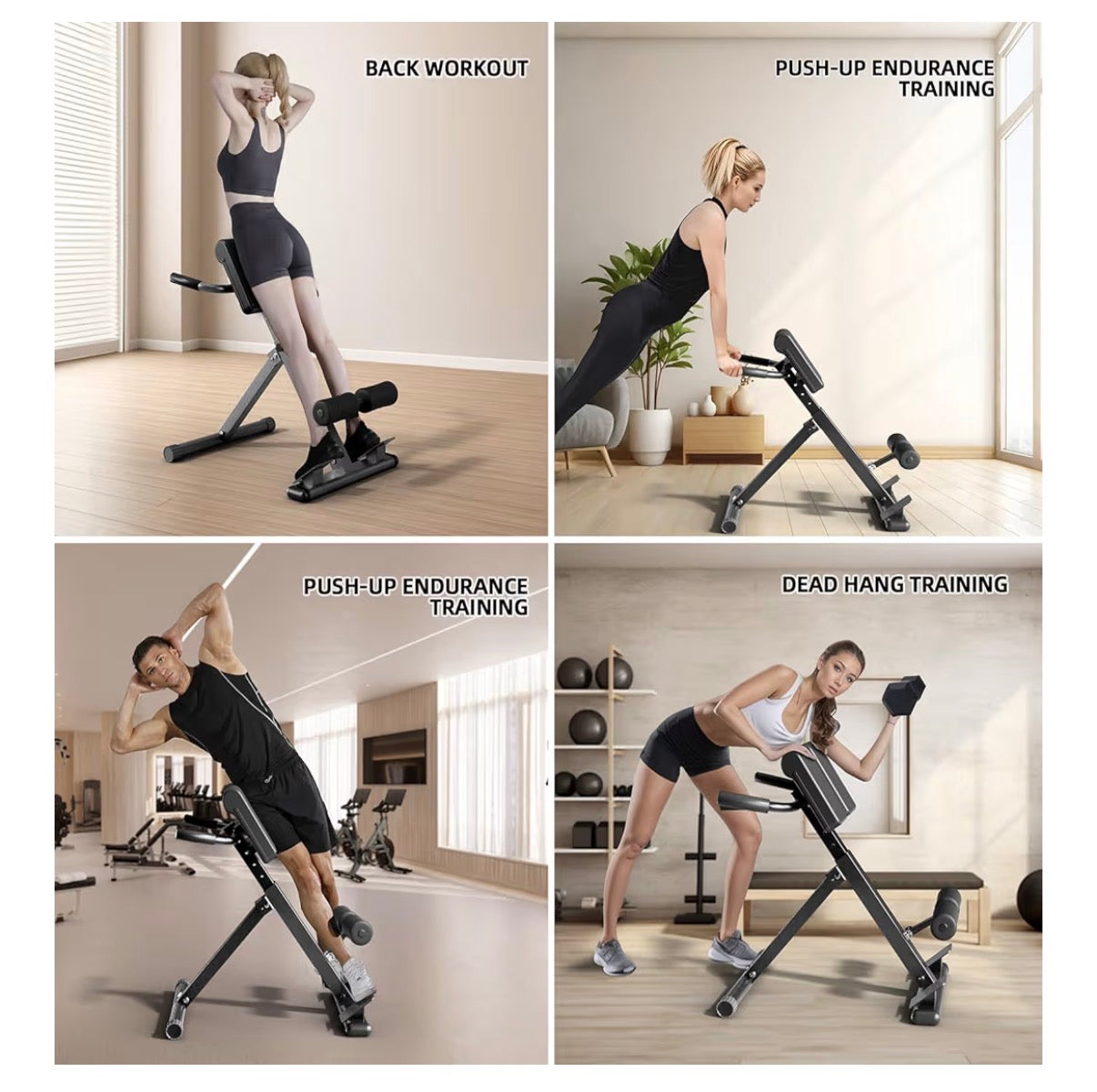 Roman Chair Hyperextension Bench Adjustable Back Extension Machine for Glutes, Hamstrings, & Lower Back