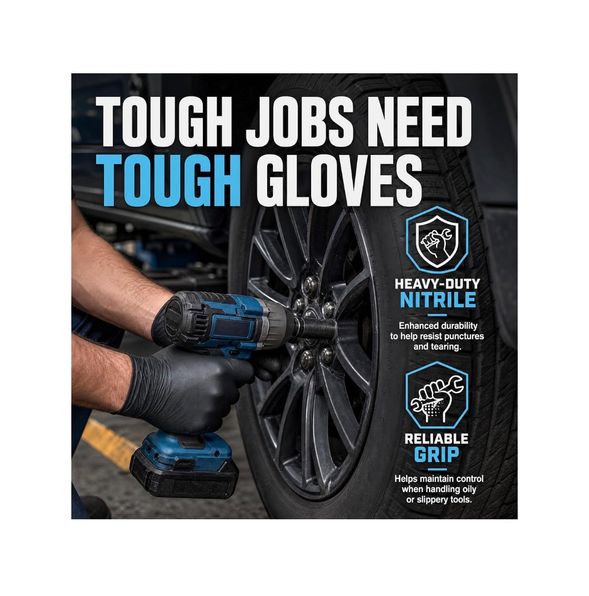 Heavy Duty 6 Mil Nitrile Black Gloves Disposable Latex Free Rubber Cooking Cleaning Food Prep Tattoo Gloves 100PCs (New in Box)
