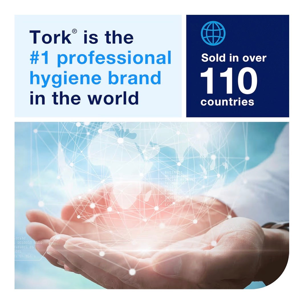 Tork Matic Hand Towel Roll, White With Gray Leaf, Advanced, H1, 100% Recycled Fiber, High Absorbency, Medium Capacity, 2-Ply, 6 Rolls x 525 ft - 290092A