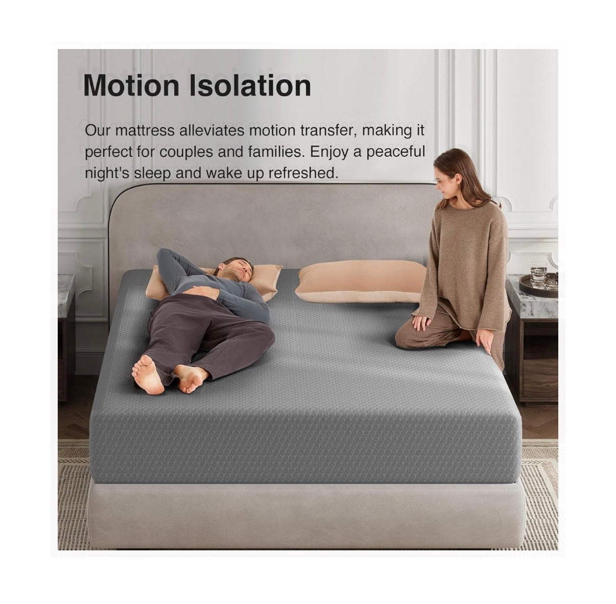 Novilla Full Size Mattress in a Box 10 Inch Cool Gel Memory Foam Mattress Cool Night Sleep & Pressure Relief, Mattresses with Thermally Balanced Foam Core for Enhanced Support & Breathability (Gray) (New in Box)