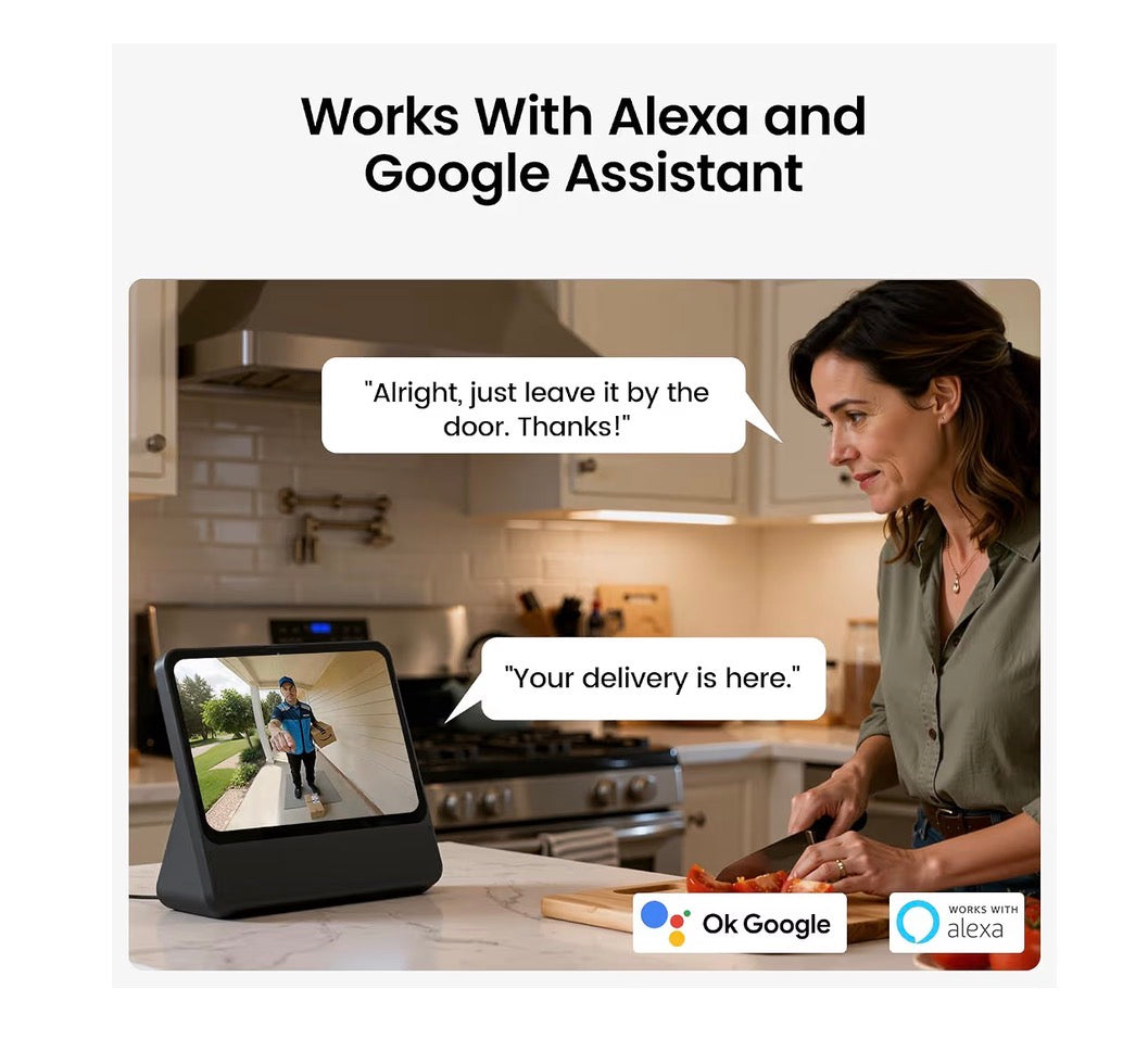 Aosu 2K Wireless Doorbell Camera 170 Degrees Wide Angle Battery Powered 2.4G Wifi 2 Way Full Head to Toe Video, Intelligent Parcel Detection, Local & Cloud Storage, Works with Alexa & Google Assistant (New in Box) (White)