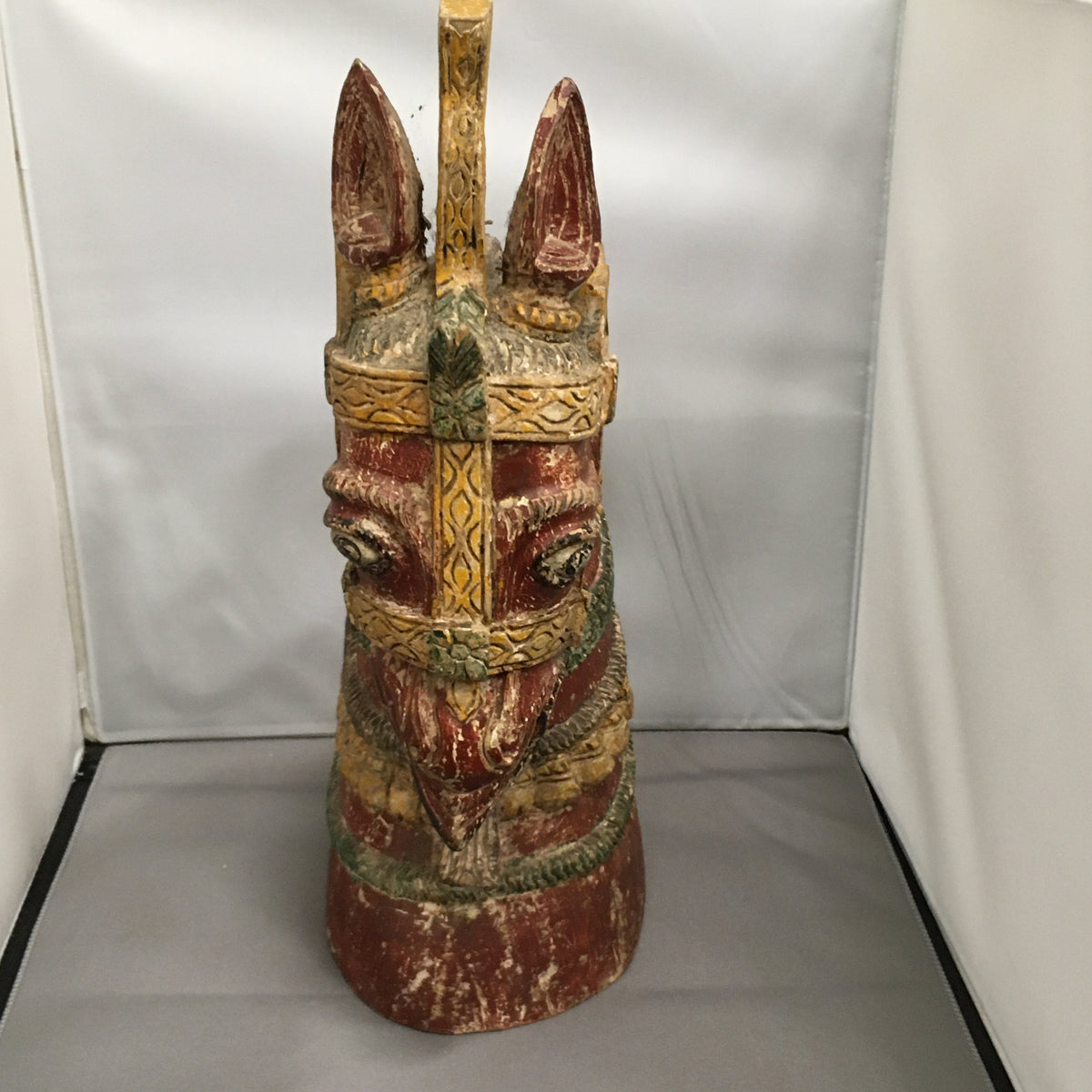 Carved Horse Head Sculpture