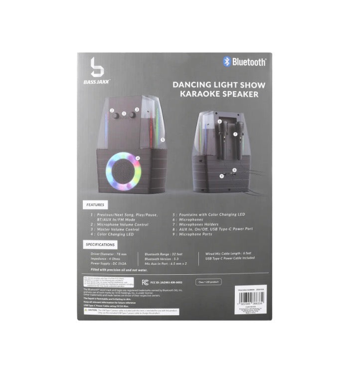 Bass Jaxx Dancing Light Show Karaoke Bluetooth Speaker