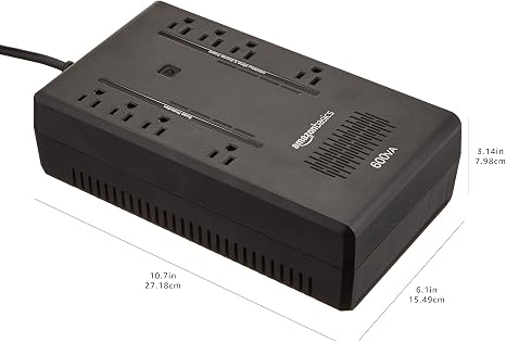 UPS Battery Backup & Surge Protector, 600VA/360W, 8 Outlets