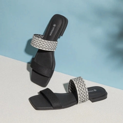 VIVAIA Maya Black Slide Sandals