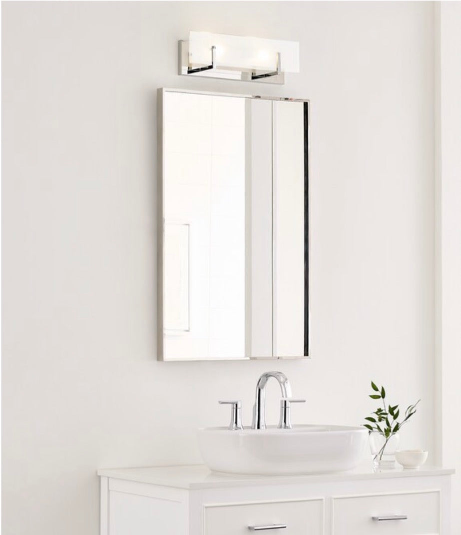 Generation style 18 inch 2 light polished crome modern/contemporary bathroom vanity light bar