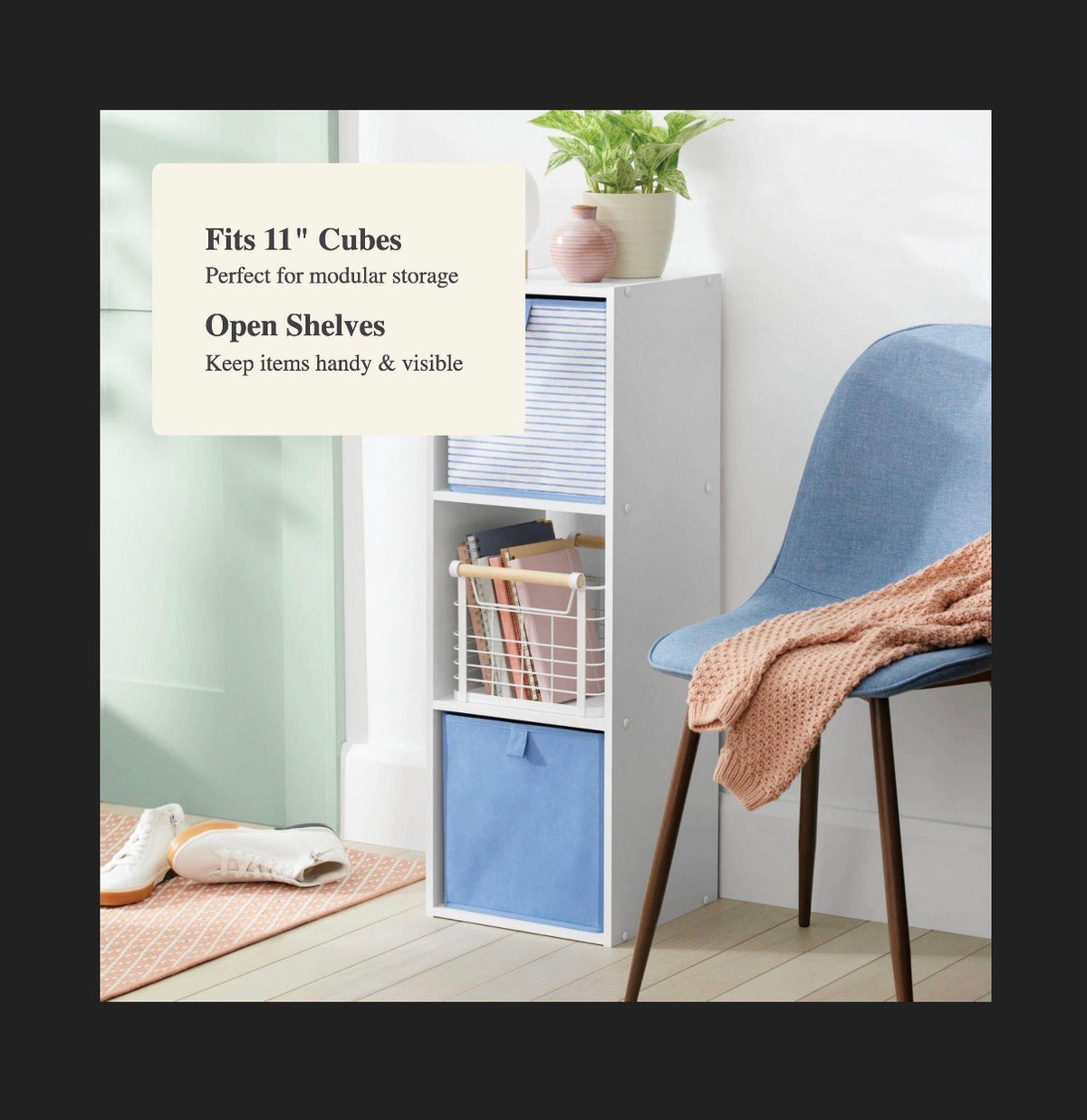 11 Inch 3 Cube Organizer (White) (New in Box) (Assembly Required)
