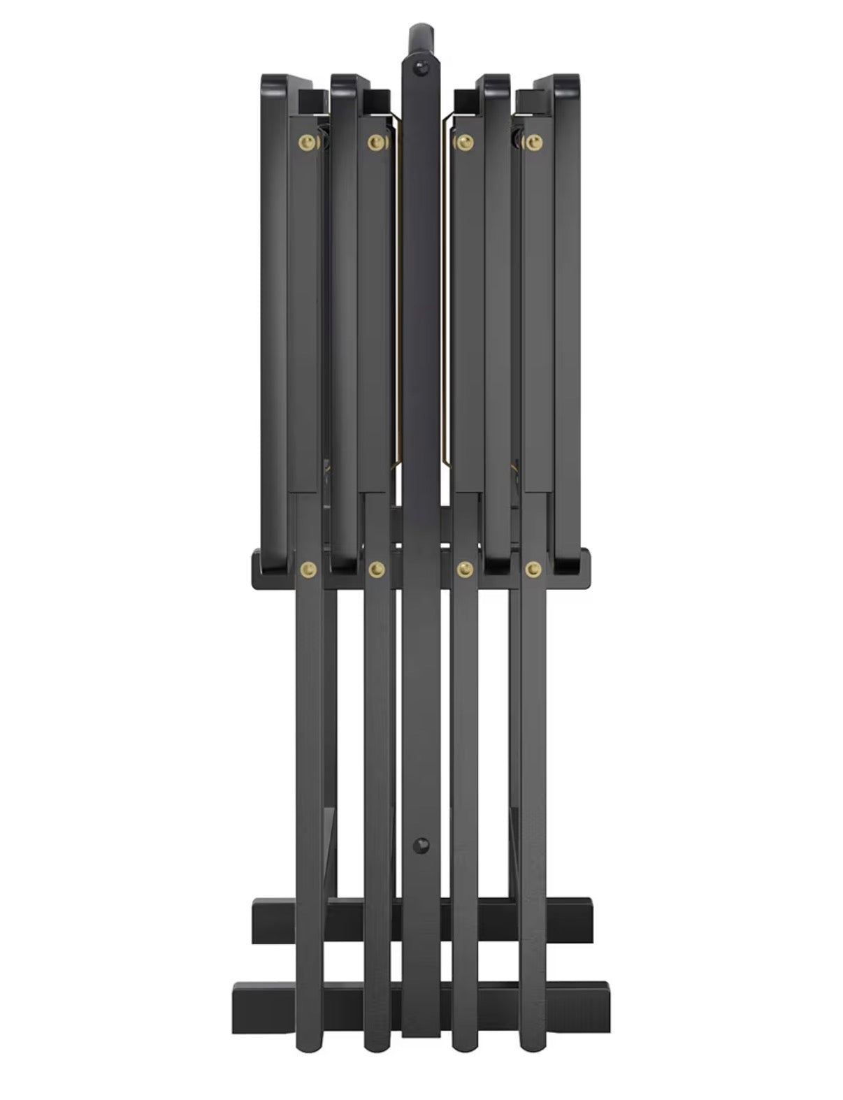 Winsome Alex Set of 4 Foldable Snack Tables with Storage Rack, Easy to Store Portable Fold Up Table Set for Kitchen, Living Room Tv Dining, Crafts, Puzzle, Work from Home 15"X19"X26" (Black)