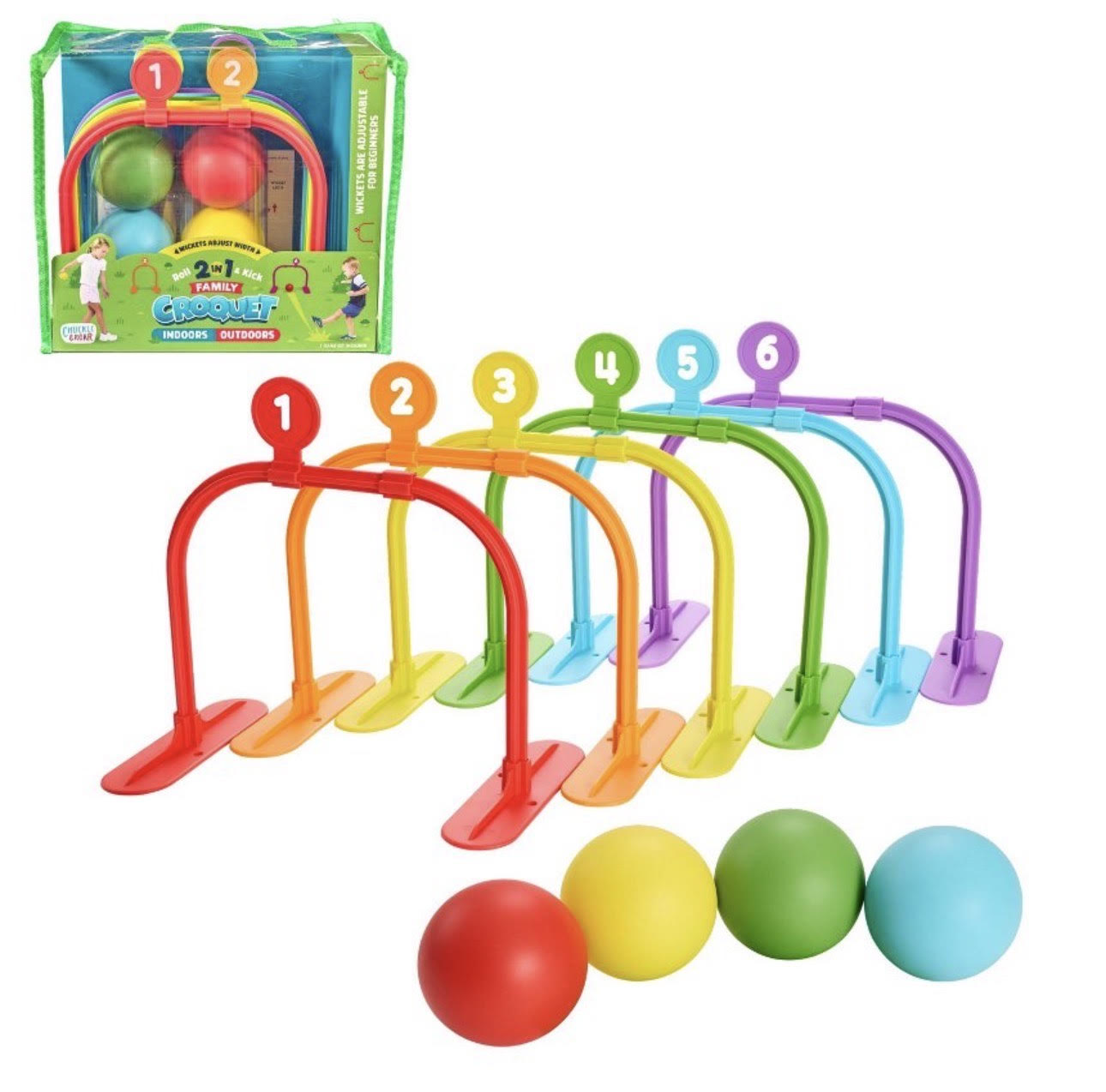 Chuckle & Roar 2 in 1 Kick and Roll Family Croquet